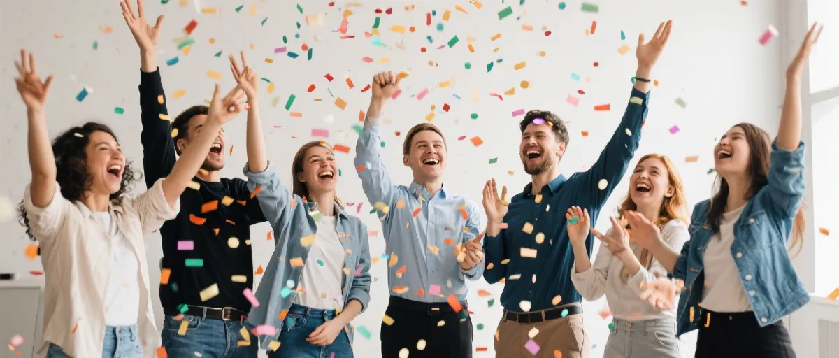 团队庆祝平台上线